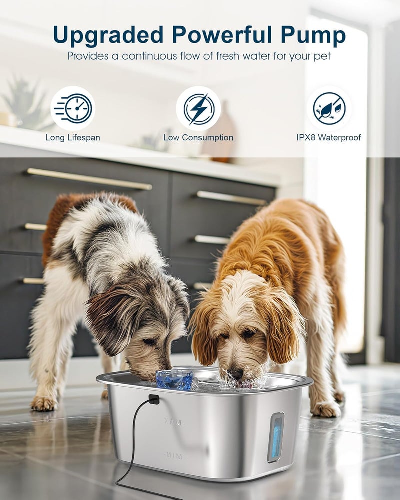petnf Dog Water Fountain Pump Replacement for D2341, D2419, D2223, D2322 Models, Pet Water Fountain Replacement Pump for Stainless Steel Large Dog Fountain for Large Dogs, Long Lifespan, Ultra Quiet - Image 5